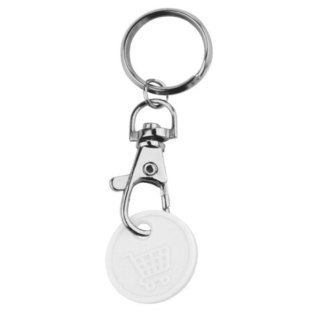 CombiCraft Plastic winkelwagenmunt sleutelhanger €0,50 formaat met karabijnhaak - per 10 stuks