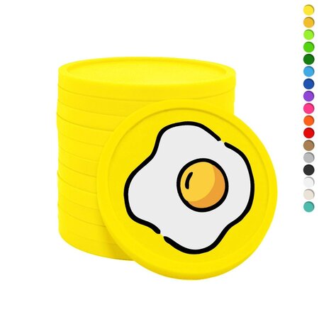 CombiCraft Gekleurde ontbijt/eitje consumptiemunten Ø29mm - per 100 stuks