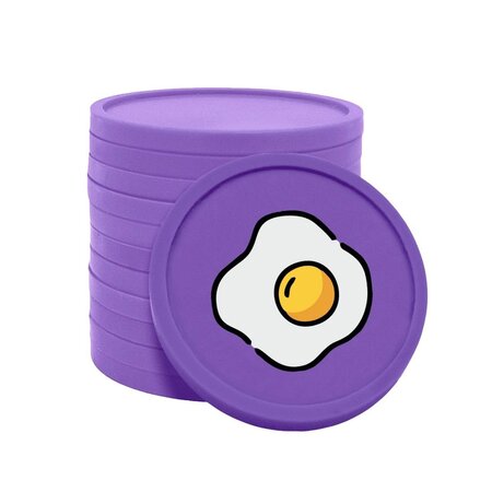 CombiCraft Gekleurde ontbijt/eitje consumptiemunten Ø29mm - per 100 stuks