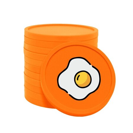 CombiCraft Gekleurde ontbijt/eitje consumptiemunten Ø29mm - per 100 stuks