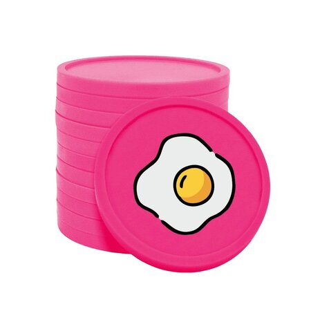 CombiCraft Gekleurde ontbijt/eitje consumptiemunten Ø29mm - per 100 stuks