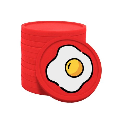 CombiCraft Gekleurde ontbijt/eitje consumptiemunten Ø29mm - per 100 stuks