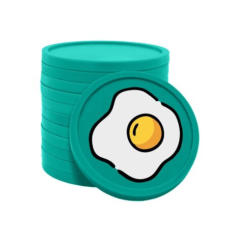 CombiCraft Gekleurde ontbijt/eitje consumptiemunten Ø29mm - per 100 stuks