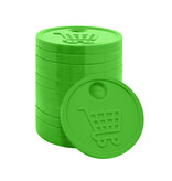 CombiCraft Plastic winkelwagenmunt €0,50 formaat bedrukken met eigen ontwerp - per 100 stuks