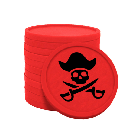 Gekleurde piratenmunt consumptiemunten Ø29mm - 100 stuks