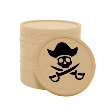 CombiCraft Gekleurde piratenmunt consumptiemunten Ø29mm - 100 stuks