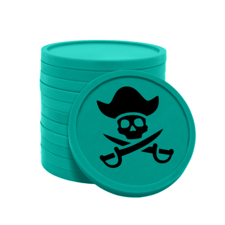 CombiCraft Gekleurde piratenmunt consumptiemunten Ø29mm - 100 stuks