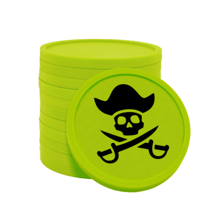 Gekleurde piratenmunt consumptiemunten Ø29mm - 100 stuks
