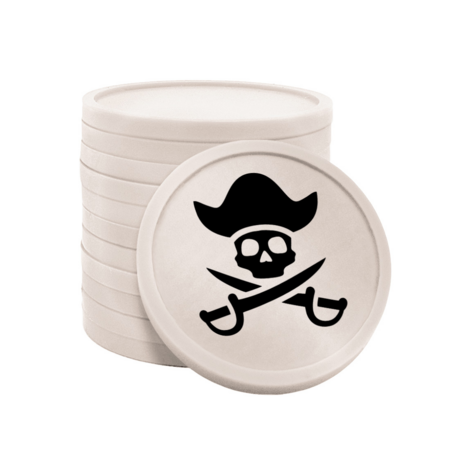 CombiCraft Gekleurde piratenmunt consumptiemunten Ø29mm - 100 stuks