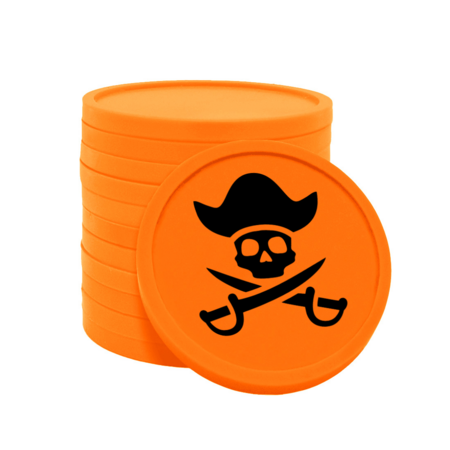 CombiCraft Gekleurde piratenmunt consumptiemunten Ø29mm - 100 stuks