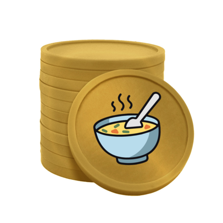 Gekleurde soep consumptiemunten Ø29mm - 100 stuks