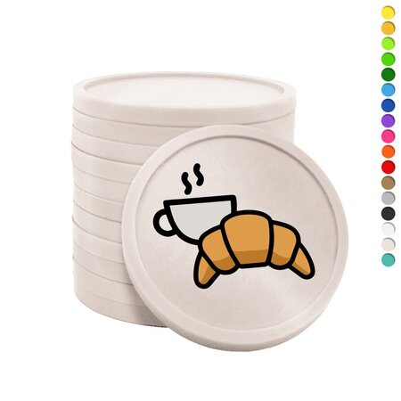 CombiCraft Gekleurde croissant met koffie consumptiemunten Ø29mm - 100 stuks