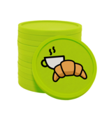 CombiCraft Gekleurde croissant met koffie consumptiemunten Ø29mm - 100 stuks