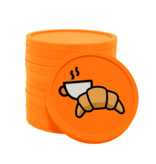 CombiCraft Gekleurde croissant met koffie consumptiemunten Ø29mm - 100 stuks