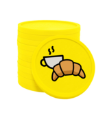 CombiCraft Gekleurde croissant met koffie consumptiemunten Ø29mm - 100 stuks