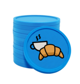 Gekleurde croissant met koffie consumptiemunten Ø29mm - 100 stuks