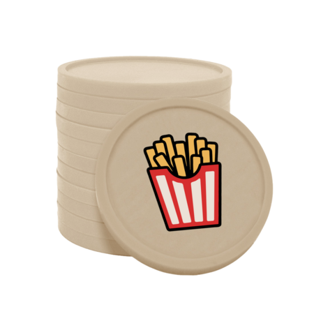 Gekleurde patat of friet consumptiemunten Ø29mm - 100 stuks