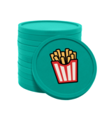 Gekleurde patat of friet consumptiemunten Ø29mm - 100 stuks