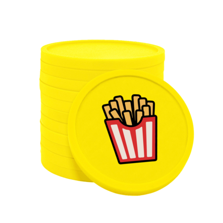 CombiCraft Gekleurde patat of friet consumptiemunten Ø29mm - 100 stuks