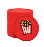 Gekleurde patat of friet consumptiemunten Ø29mm - 100 stuks