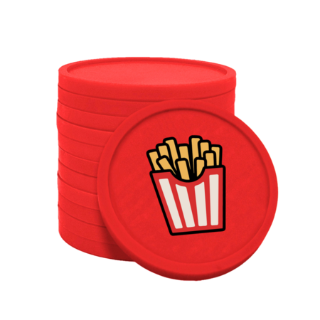 CombiCraft Gekleurde patat of friet consumptiemunten Ø29mm - 100 stuks