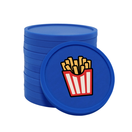 CombiCraft Gekleurde patat of friet consumptiemunten Ø29mm - 100 stuks