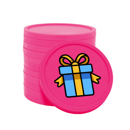 Gekleurde cadeautje consumptiemunten Ø29mm - 100 stuks