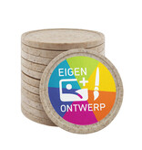 CombiCraft Houtvezel munten Ø29mm met jouw eigen ontwerp - per 100 stuks
