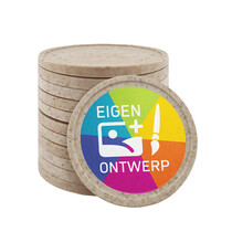 Bedrukte munten houtvezel Ø29mm - 100 stuks
