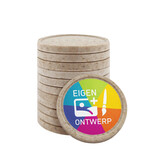 Houtvezel munten Ø23mm met jouw eigen ontwerp - per 100 stuks