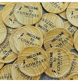 CombiCraft Houtmotief munten Ø29mm met jouw eigen ontwerp - per 100 stuks