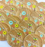 Houtmotief munten Ø29mm met jouw eigen ontwerp - per 100 stuks