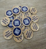 Houtmotief munten Ø29mm met jouw eigen ontwerp - per 100 stuks