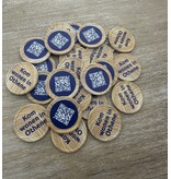 CombiCraft Houtmotief munten Ø29mm met jouw eigen ontwerp - per 100 stuks