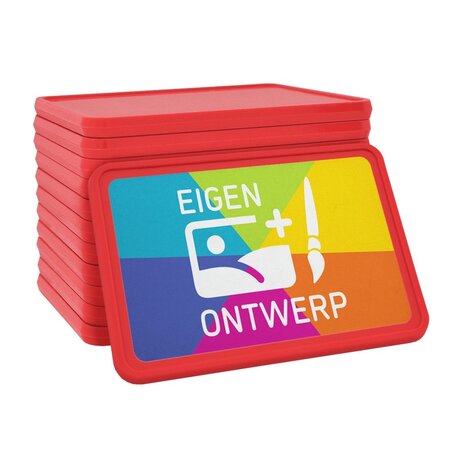 CombiCraft Plastic rechthoek munten 50 x 35 mm met jouw eigen ontwerp - per 100 stuks