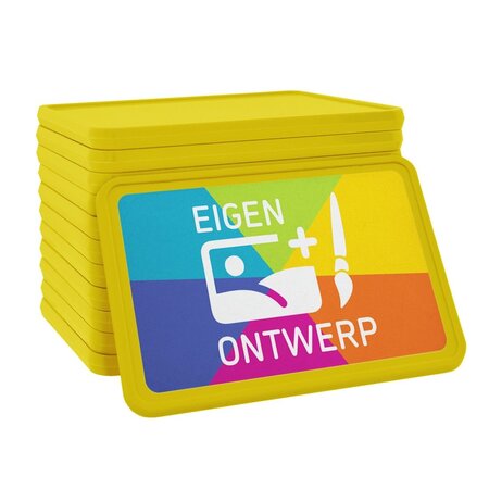 CombiCraft Plastic rechthoek munten 50 x 35 mm met jouw eigen ontwerp - per 100 stuks