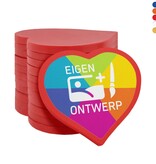 Hartje plastic munten 40x40mm met jouw eigen ontwerp - per 100 stuks