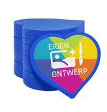 Hartje plastic munten 40x40mm met jouw eigen ontwerp - per 100 stuks