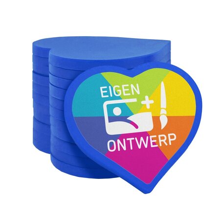 Hartje plastic munten 40x40mm met jouw eigen ontwerp - per 100 stuks