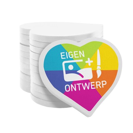 CombiCraft Hartje plastic munten 40x40mm met jouw eigen ontwerp - per 100 stuks