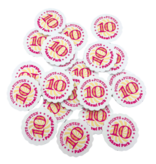 CombiCraft Witte golvende plastic munten Ø38mm met jouw eigen ontwerp - per 100 stuks