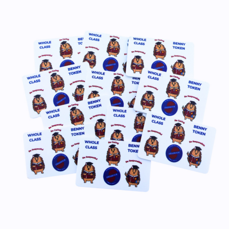 Rechthoekige plastic munten 64x42mm met jouw eigen ontwerp - per 100 stuks