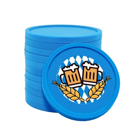 Gekleurde Oktoberfest consumptiemunten Ø29mm - 100 stuks