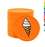 Gekleurde softijs consumptiemunten Ø29mm - 100 stuks