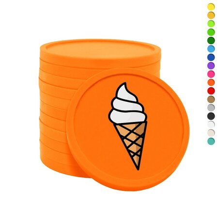 Gekleurde softijs consumptiemunten Ø29mm - 100 stuks