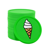 Gekleurde softijs consumptiemunten Ø29mm - 100 stuks