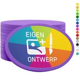 CombiCraft Plastic bedrukte ovaal munten met jouw eigen ontwerp 55x35mm vanaf 3000 stuks - per 1000 stuks