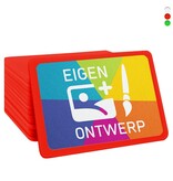 Plastic bedrukte rechthoek munten met jouw eigen ontwerp 85x55mm - per 100 stuks