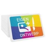 CombiCraft Plastic bedrukte rechthoek munten met jouw eigen ontwerp 85x55mm - per 100 stuks