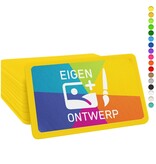 Plastic bedrukte rechthoek munten met jouw eigen ontwerp 65x43mm vanaf 3000 stuks - per 1000 stuks